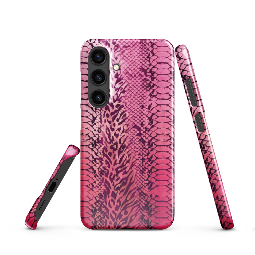 Neon Pink Snake Skin & Leopard Print Snap Case for Samsung