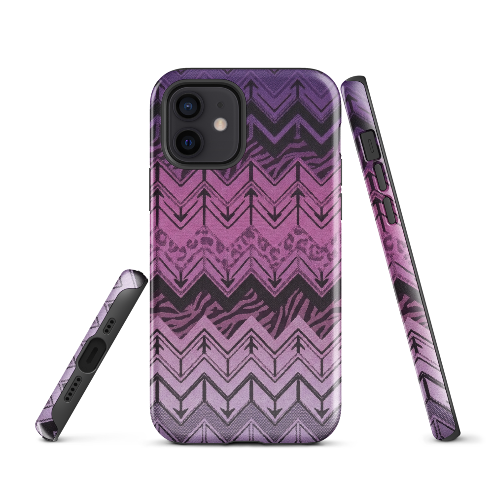 Purple Chevron Zebra & Leopard Print Tough Case for iPhone®