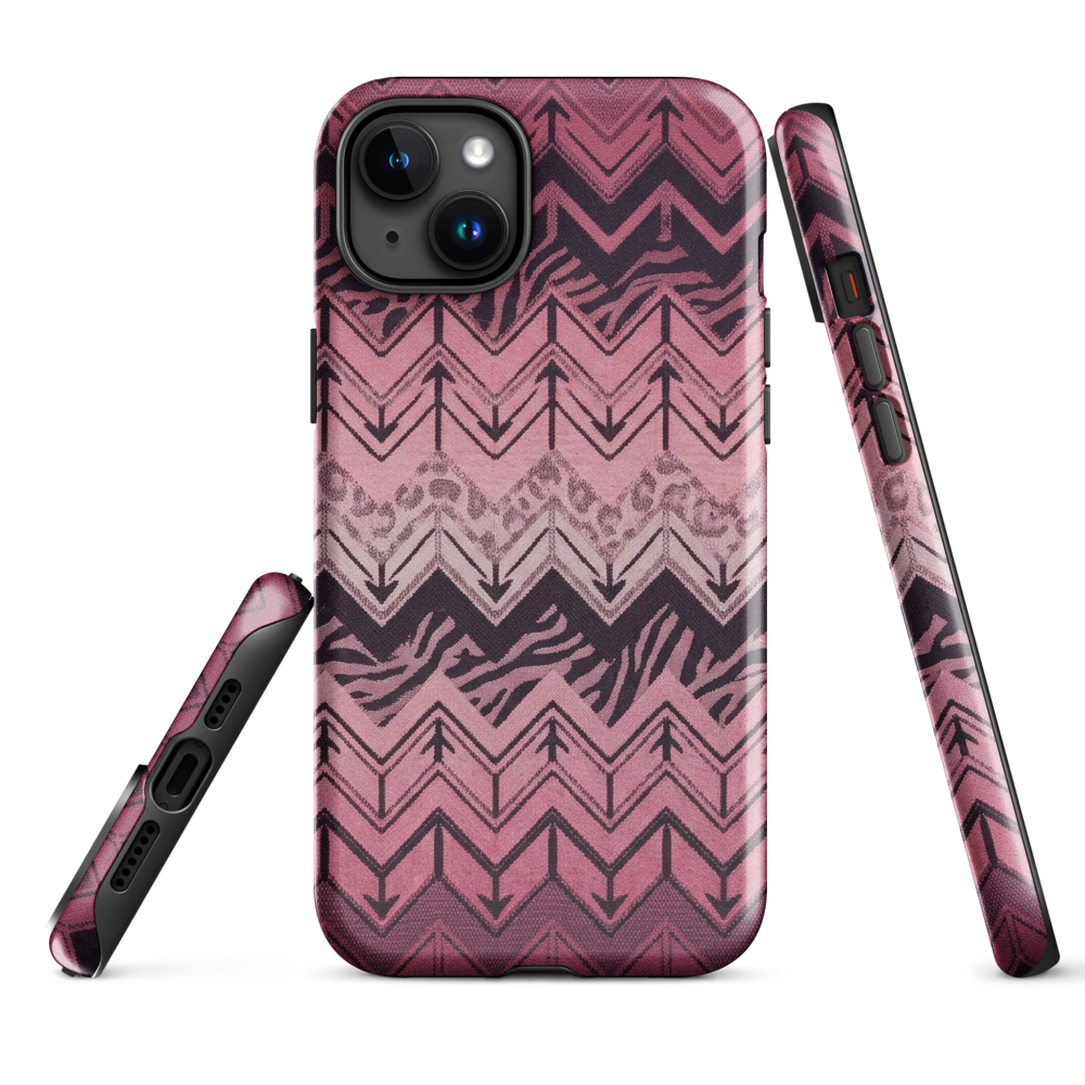 Pink Chevron Zebra & Leopard Print Tough Case for iPhone®
