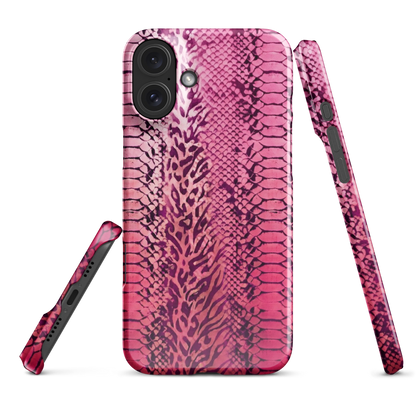 Hot Pink to Light Pink Zebra Print Snap Case for iPhone