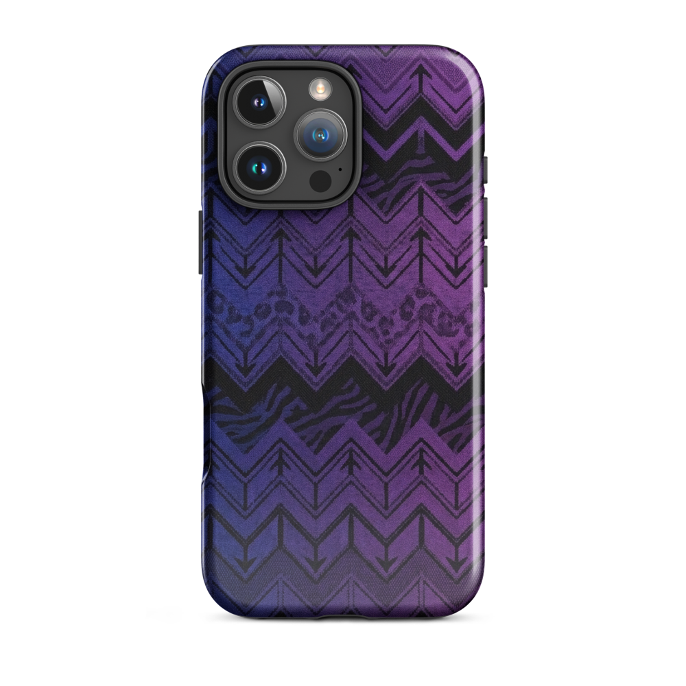 Purple to Blue Chevron Zebra & Leopard Print Tough Case for iPhone®