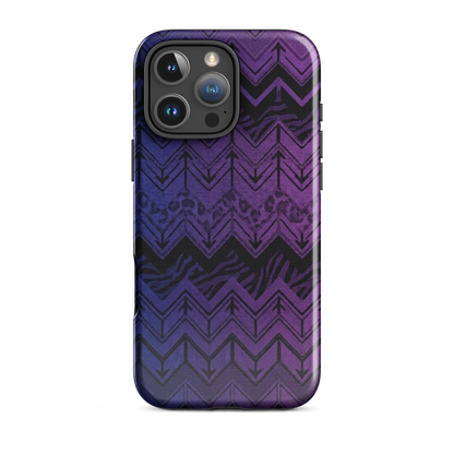 Purple to Blue Chevron Zebra & Leopard Print Tough Case for iPhone®