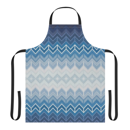 Blue Classic Chevron Pattern Strap Apron