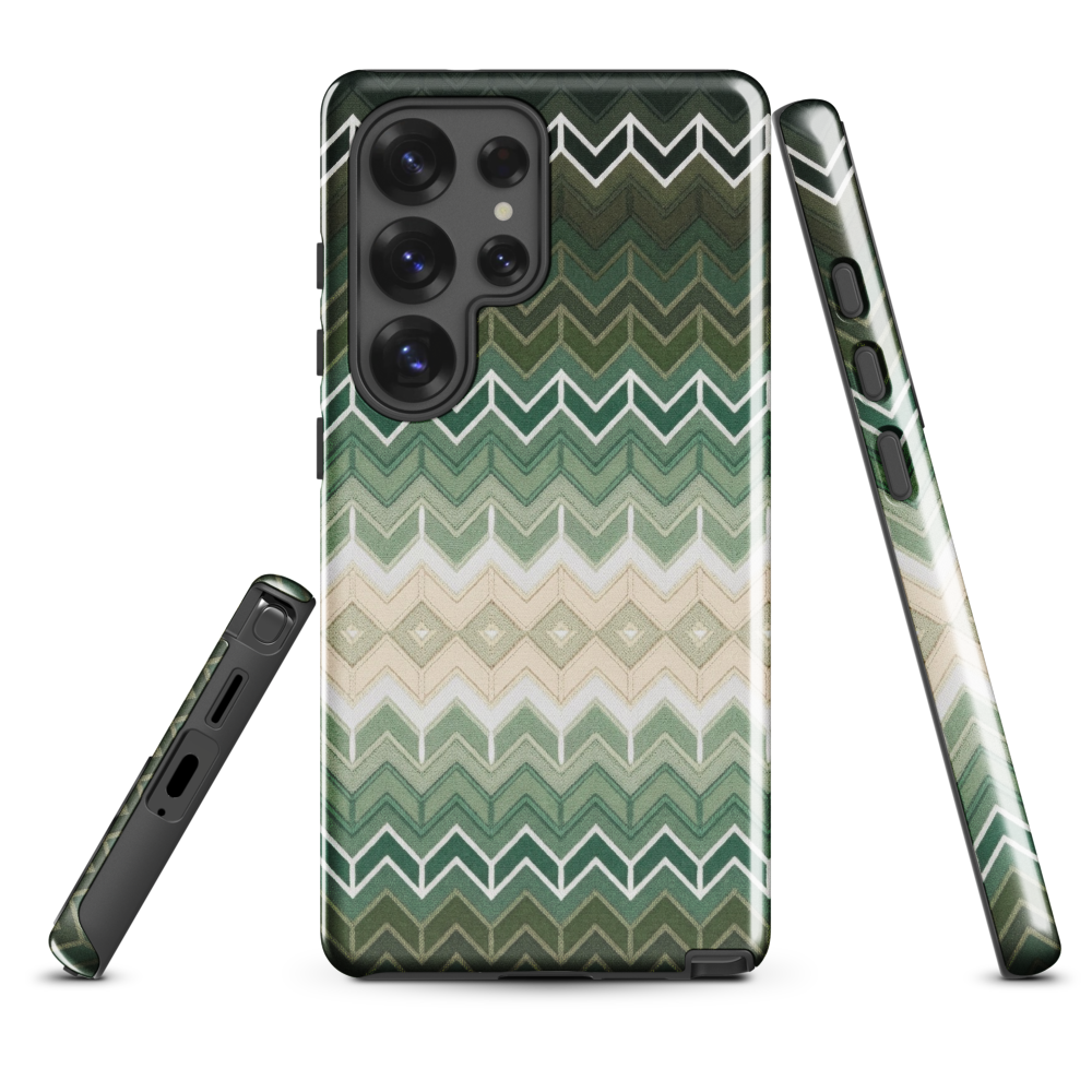 Green Chevron Classic White Pattern Tough Case for Samsung