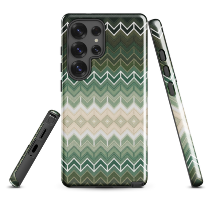Green Chevron Classic White Pattern Tough Case for Samsung