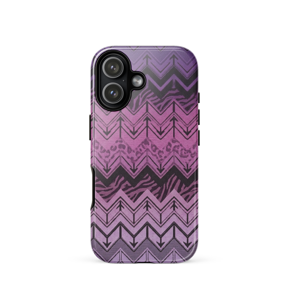 Purple Chevron Zebra & Leopard Print Tough Case for iPhone®
