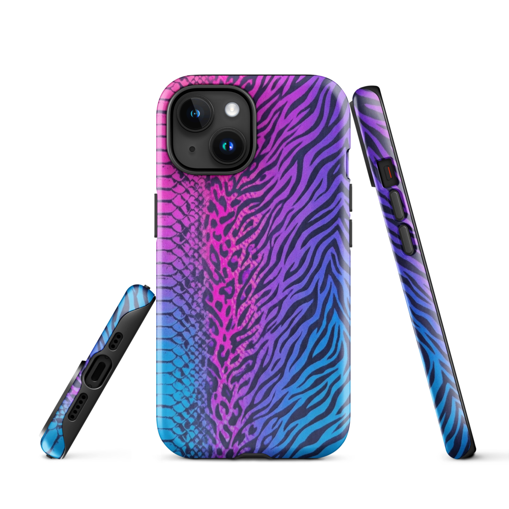 Pink & Blue Snake Skin Leopard & Zebra Print Tough Case for iPhone®