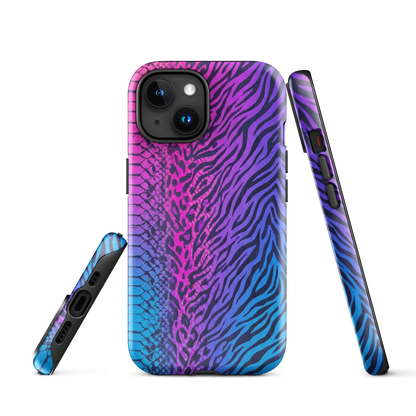 Pink & Blue Snake Skin Leopard & Zebra Print Tough Case for iPhone®
