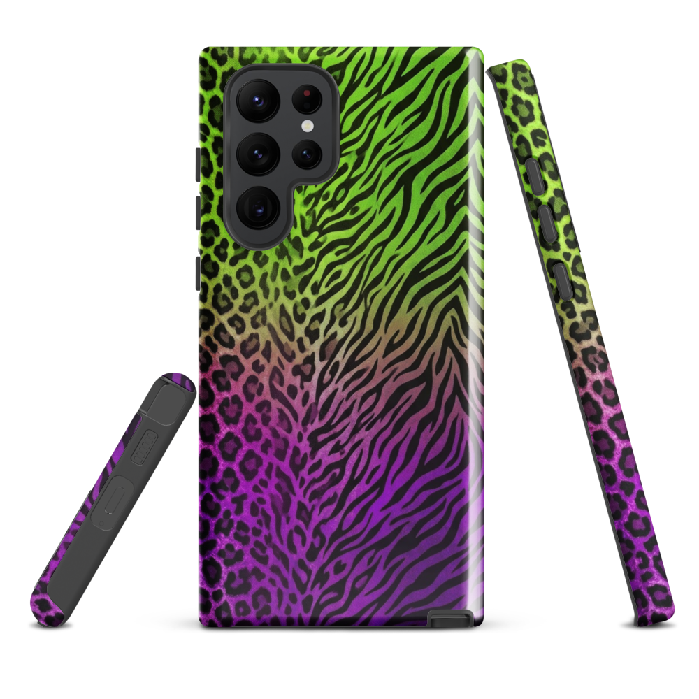 Neon Green & Purple Zebra & Leopard Print Tough Case for Samsung