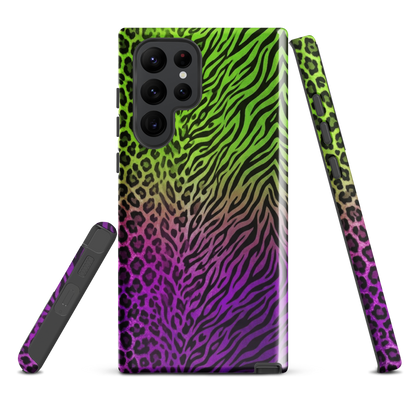 Neon Green & Purple Zebra & Leopard Print Tough Case for Samsung