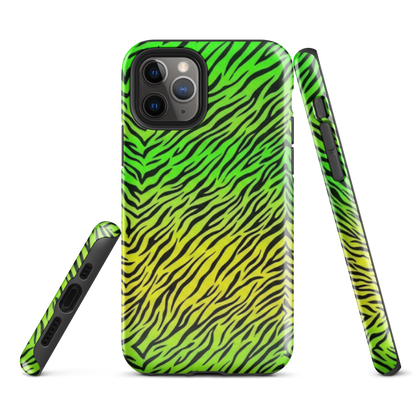 Green & Yellow  Zebra Print Tough Case for iPhone®