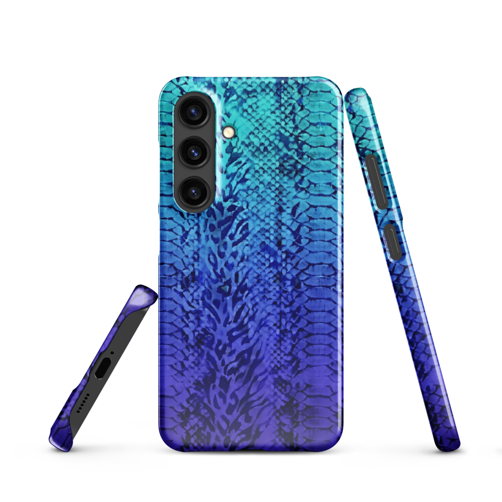 Vibrant Blue Snake & Leopard Print Snap Case for Samsung