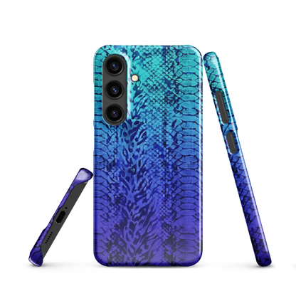 Vibrant Blue Snake & Leopard Print Snap Case for Samsung