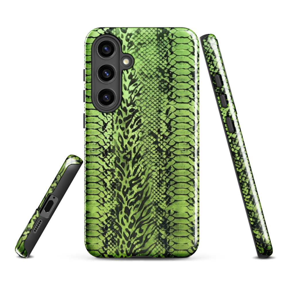 Green Snake Skin & Leopard Print Tough Case for Samsung