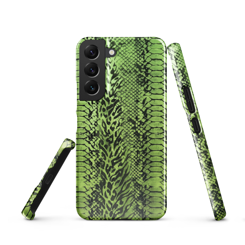 Green Snake Skin & Leopard Print Snap Case for Samsung