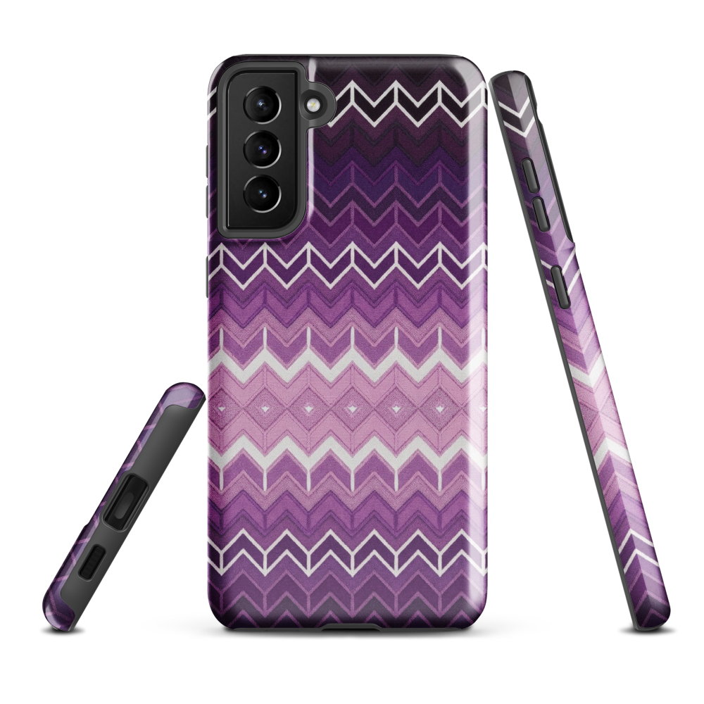 Purple Classic Chevron White Pattern Tough Case for Samsung