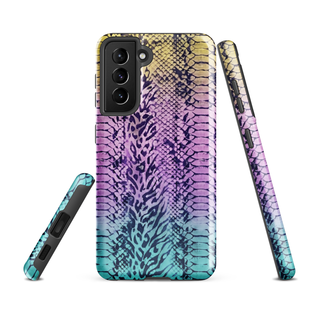 Faded Rainbow Snake Skin Zebra & Leopard Print  Tough Case for Samsung