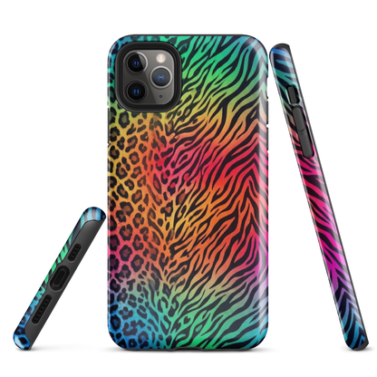 Vibrant Rainbow Zebra & Leopard Print Tough Case for iPhone®