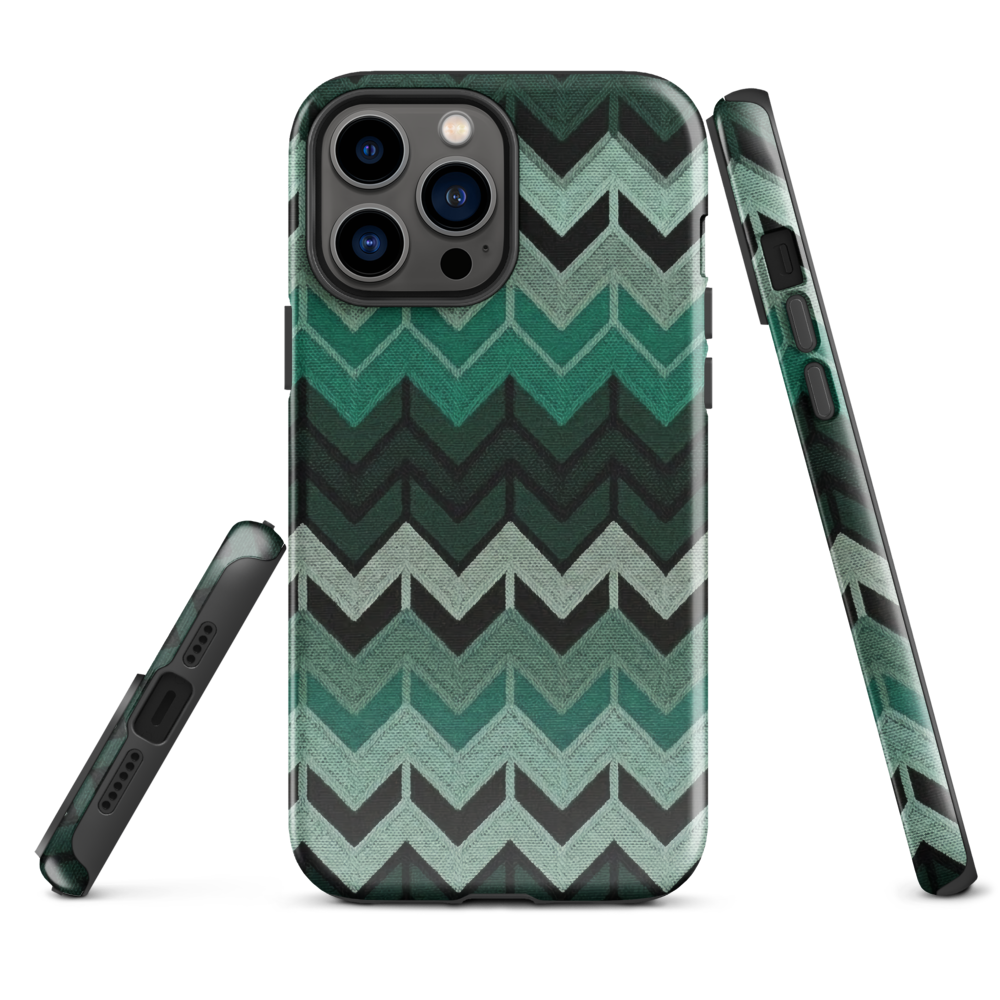 Green Chevron Tough Case for iPhone®