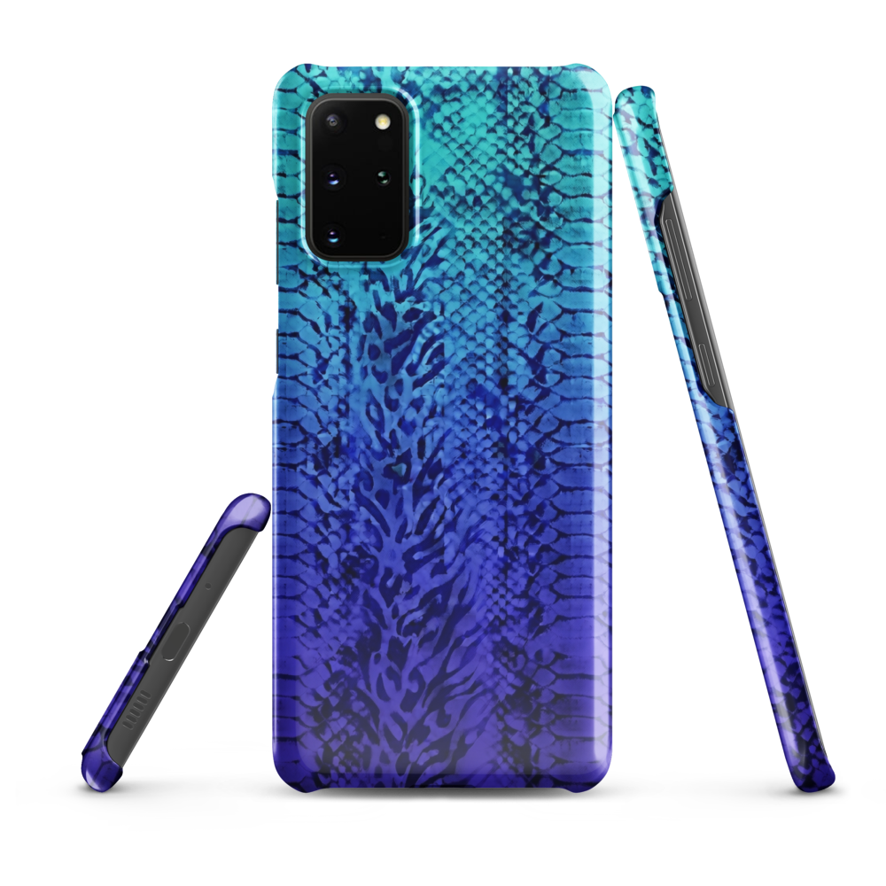 Vibrant Blue Snake & Leopard Print Snap Case for Samsung