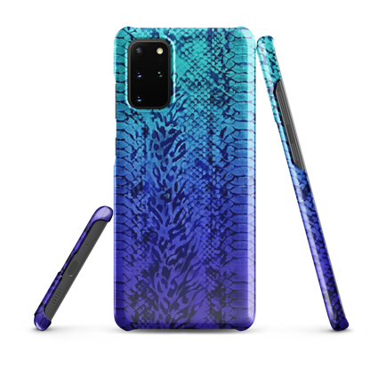 Vibrant Blue Snake & Leopard Print Snap Case for Samsung