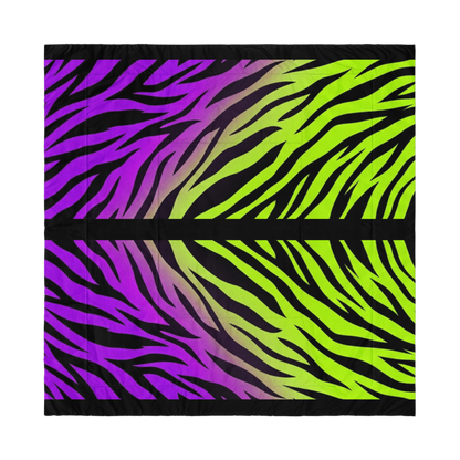 Zebra Print Neon Green and Purple Y2k inspired Comforter