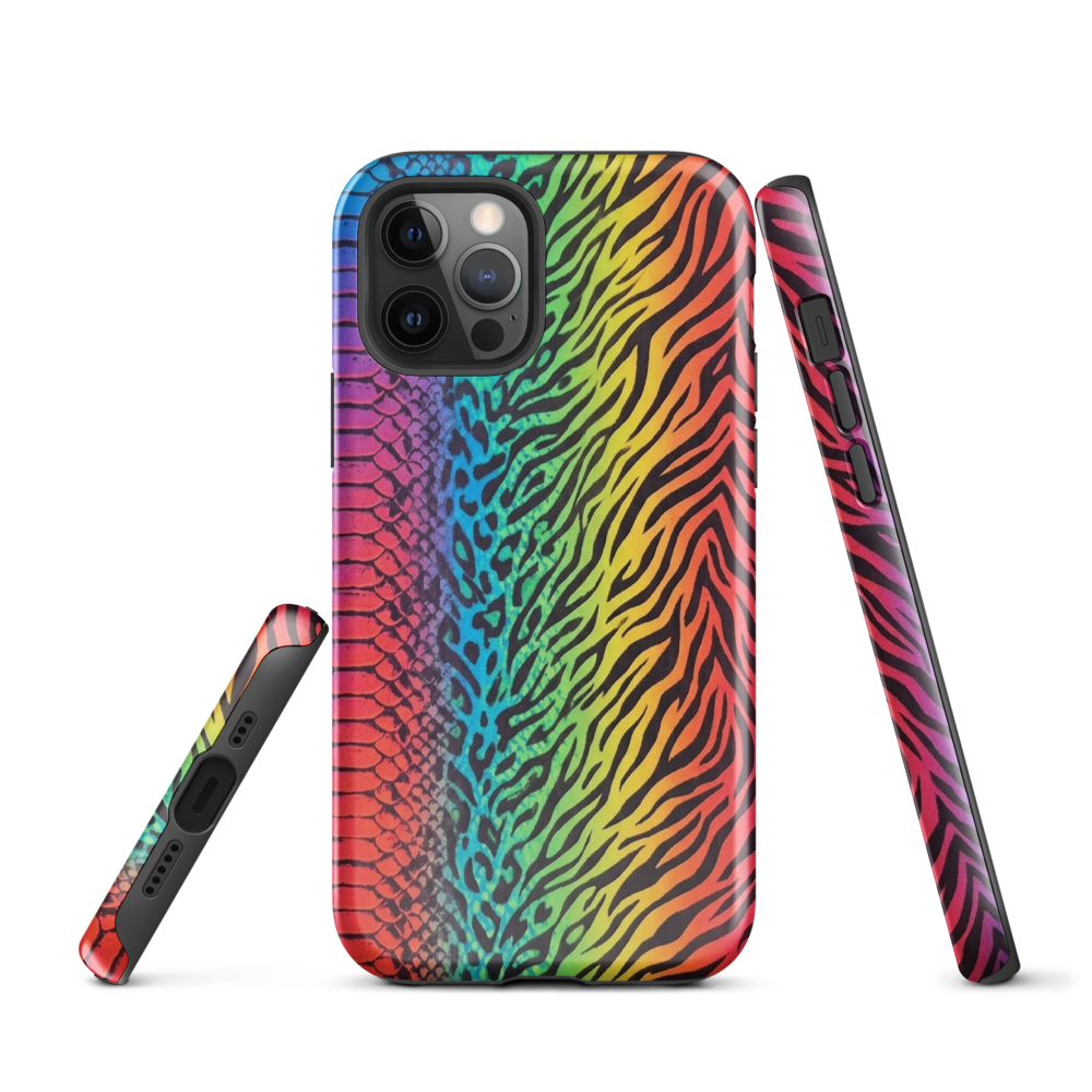 Vibrant Rainbow Snake Skin Leopard & Zebra Print Case for iPhone®