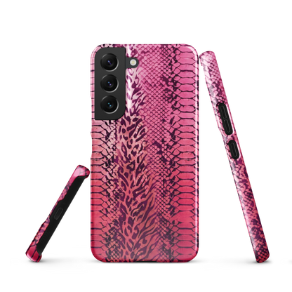 Neon Pink Snake Skin & Leopard Print Snap Case for Samsung