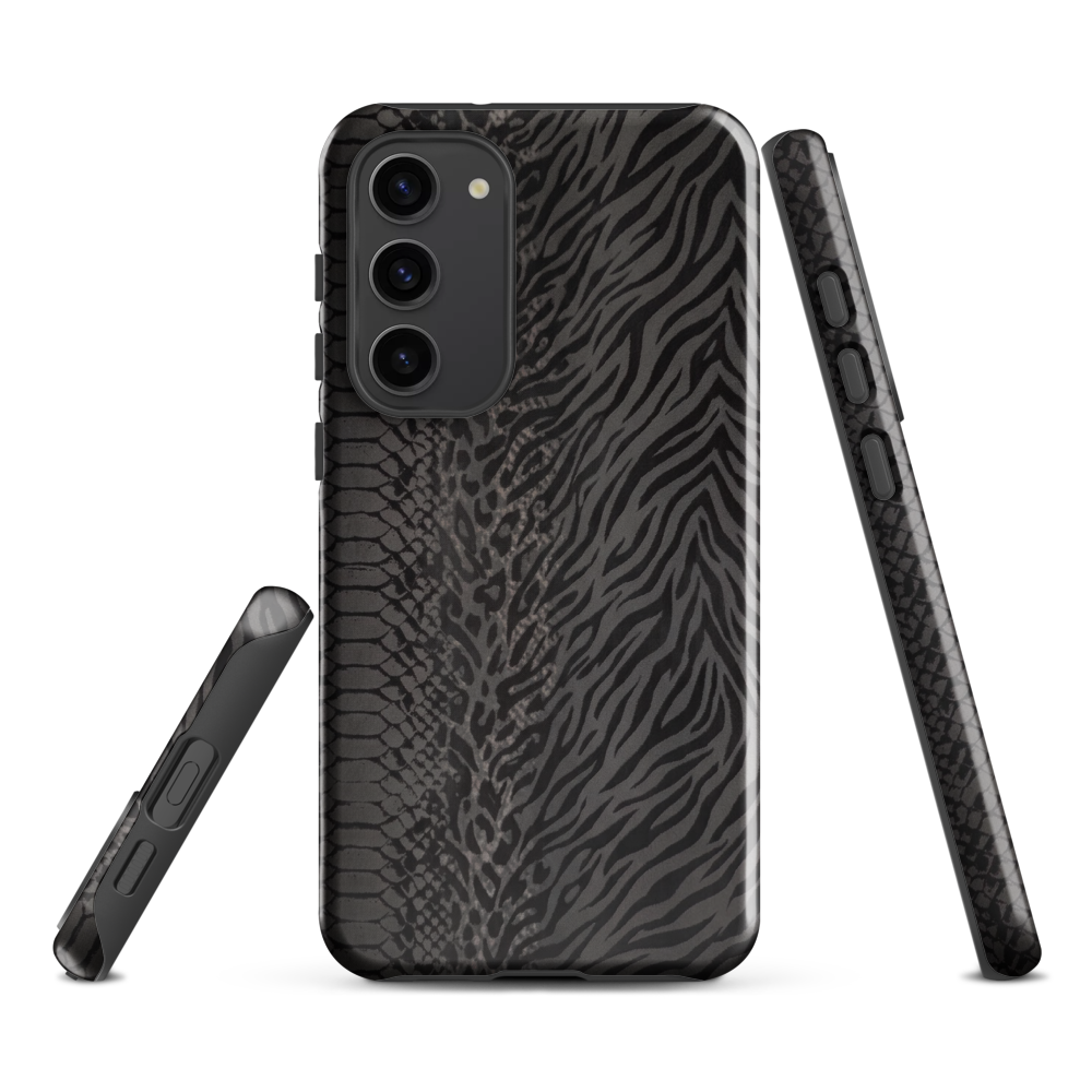 Black and Gray Zebra and Leopard print Tough Case for Samsung