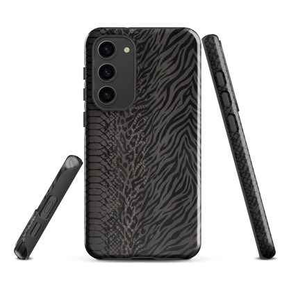 Black and Gray Zebra and Leopard print Tough Case for Samsung