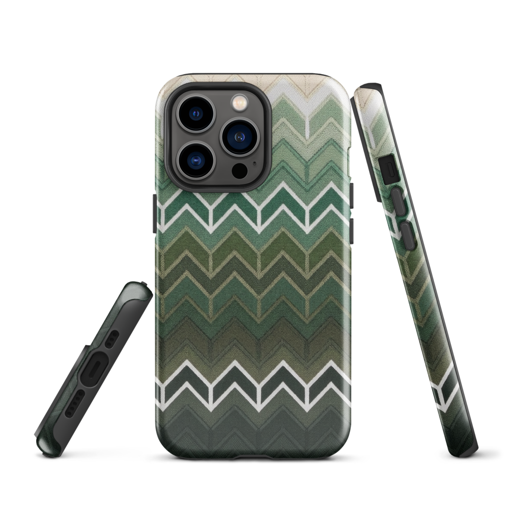 Green Chevron Tough Case for iPhone®