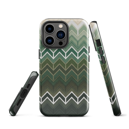 Green Chevron Tough Case for iPhone®