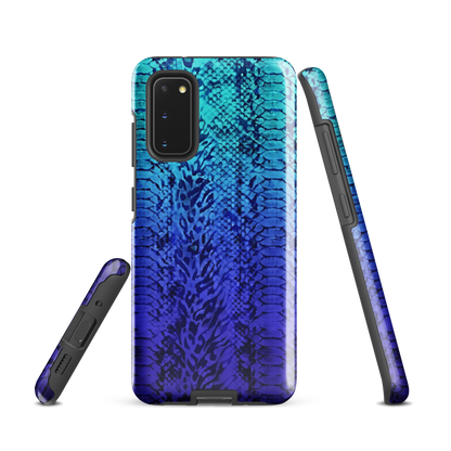 Vibrant Blue Snake & Leopard Print Tough Case for Samsung