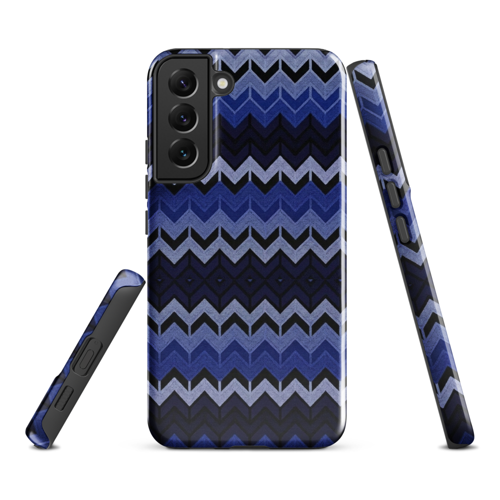 Blue Chevron Pattern Tough Case for Samsung