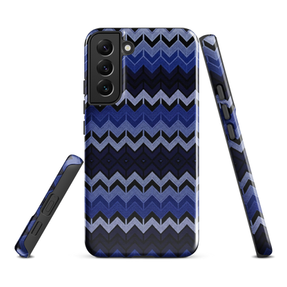 Blue Chevron Pattern Tough Case for Samsung