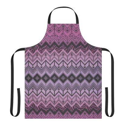 Purple Chevron Pattern Leopard & Zebra Print Strap Apron