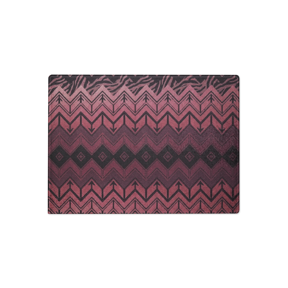 Pink Zebra & Leopard Print Special Edition Chevron Pattern Glass Cutting Board