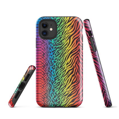 Vibrant Rainbow Snake Skin Leopard & Zebra Print Case for iPhone®