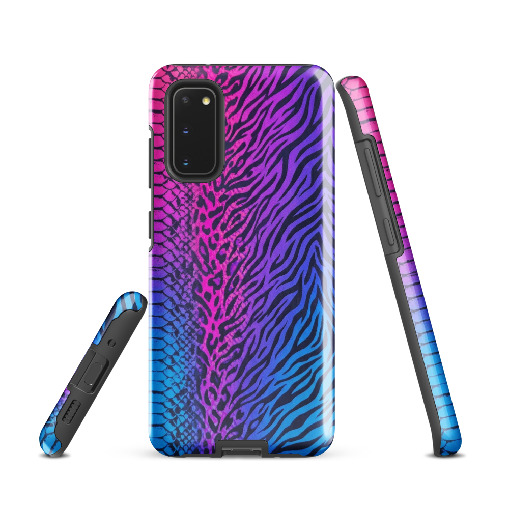 Hot Pink & Blue Snake Skin Zebra & Leopard Print Tough Case for Samsung