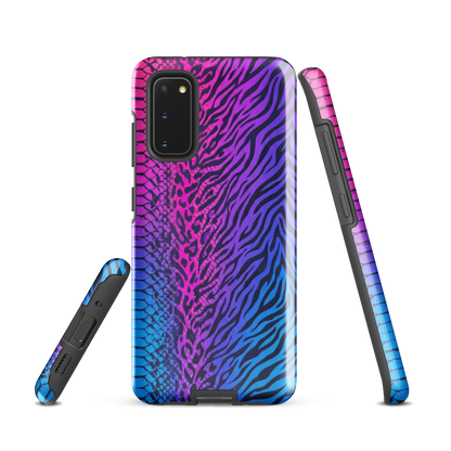 Hot Pink & Blue Snake Skin Zebra & Leopard Print Tough Case for Samsung
