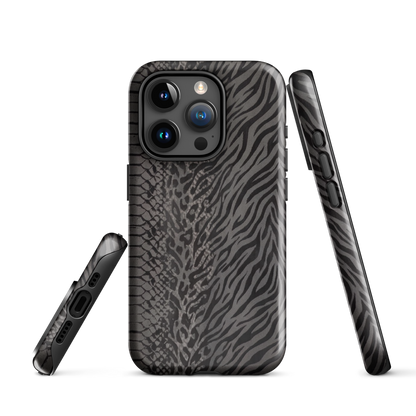 Dark Gray Zebra Print y2k inspired Tough Case for iPhone®