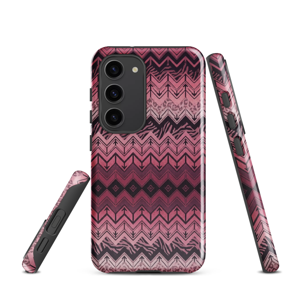 Pink Chevron Pattern Leopard & Zebra Print Tough Case for Samsung