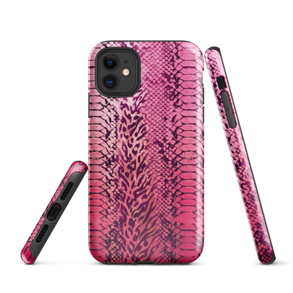 Pink Leopard Print and Snake Skin Tough Case for iPhone®