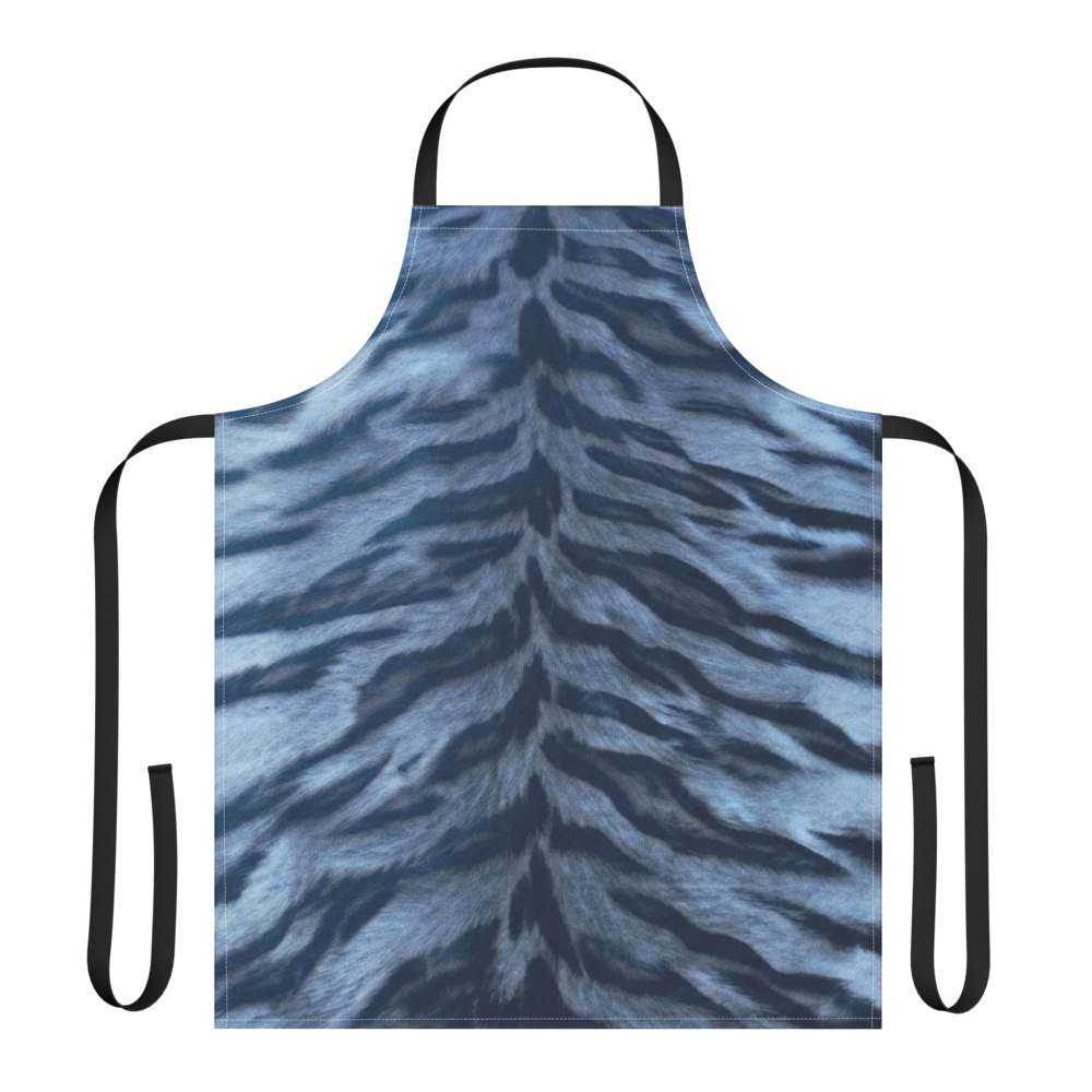 Blue Tiger Print Strap Apron