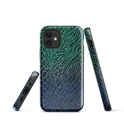 Blue to Teal Zebra & Leopard Print  Tough Case for iPhone®