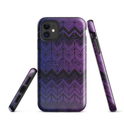 Purple to Blue Chevron Zebra & Leopard Print Tough Case for iPhone®