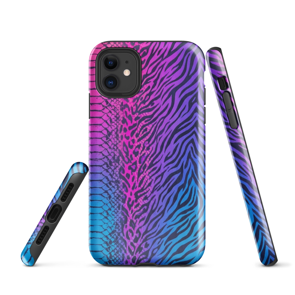 Pink & Blue Snake Skin Leopard & Zebra Print Tough Case for iPhone®