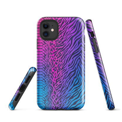 Pink & Blue Snake Skin Leopard & Zebra Print Tough Case for iPhone®