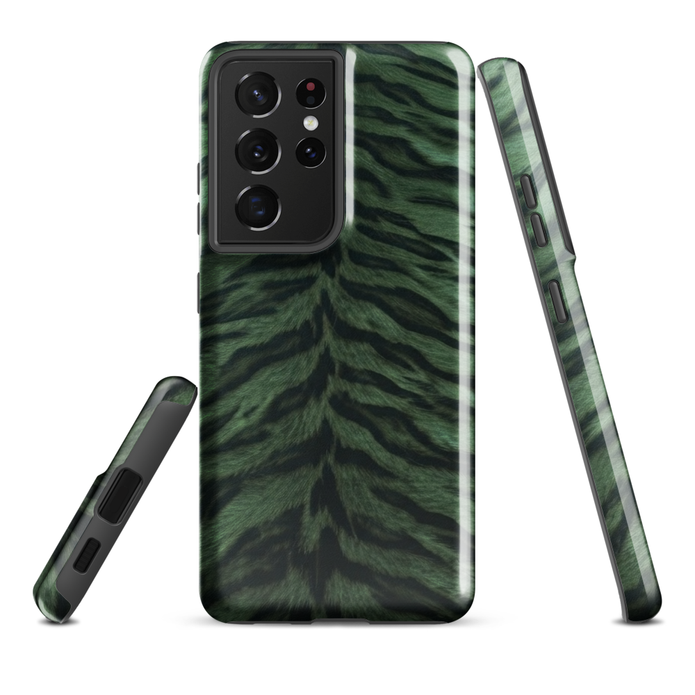 Green Tiger Print Tough Case for Samsung