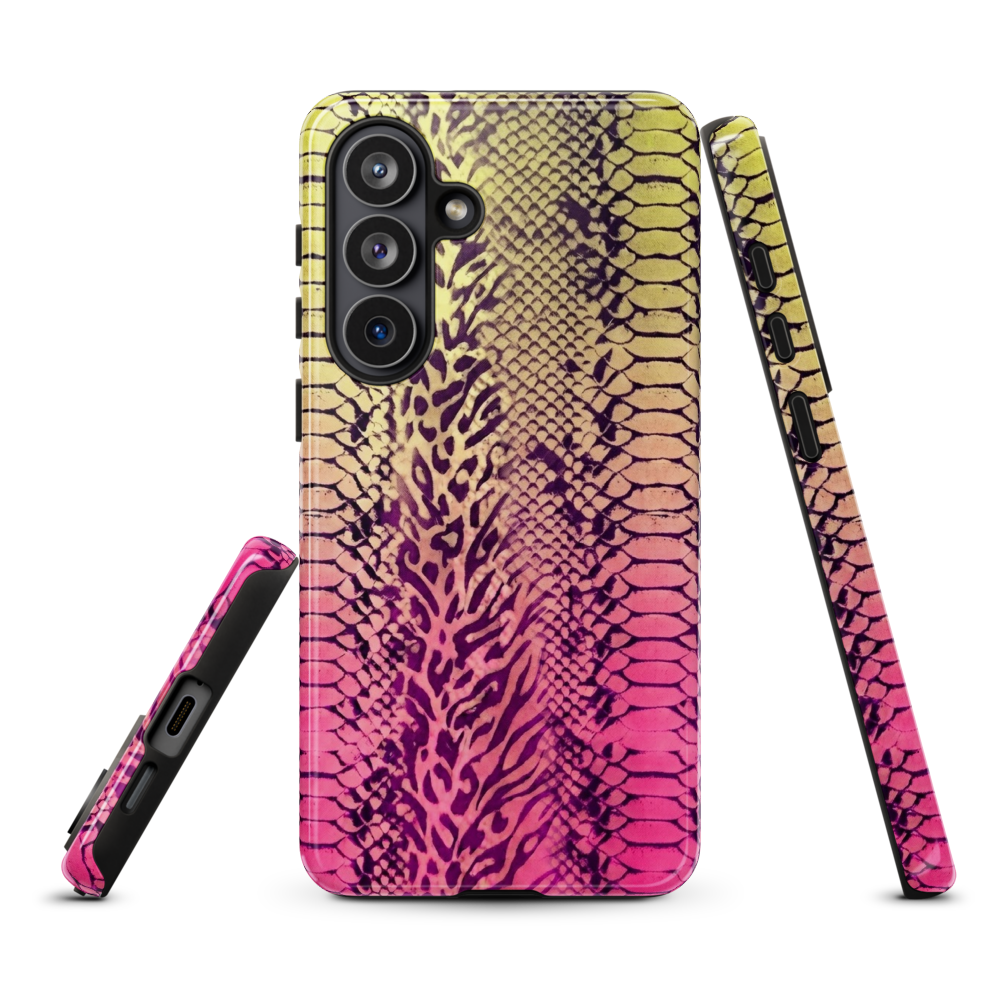 Yellow & Pink Snake Skin & Leopard Print Tough Case for Samsung